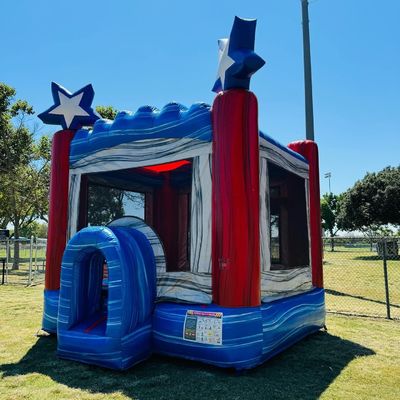 Logo del cliente Letto per bambini in PVC Stella blu Casa gonfiabile a rimbalzo Castello a saltare in affitto