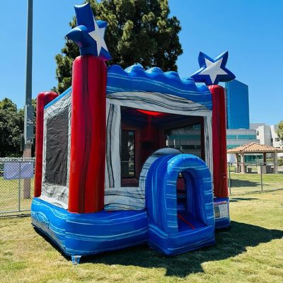 Logo del cliente Letto per bambini in PVC Stella blu Casa gonfiabile a rimbalzo Castello a saltare in affitto