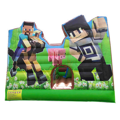CE EN14960 Certificato Combo Slide a castello gonfiabile per noleggio di feste Minecraft tema