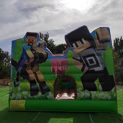 CE EN14960 Certificato Combo Slide a castello gonfiabile per noleggio di feste Minecraft tema