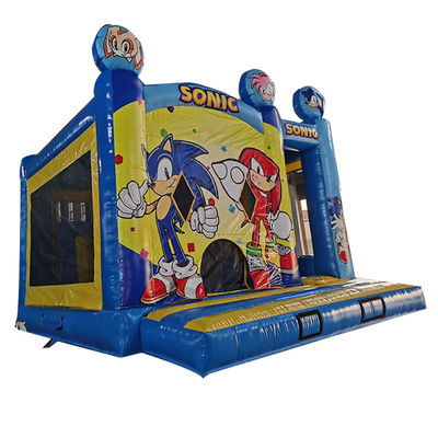 Castiglia gonfiabile in PVC per bambini con scivolo asciutto e scivolo da arrampicata