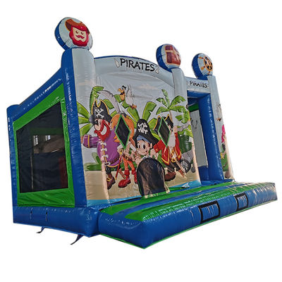 Colore personalizzato Tema pirata in PVC commerciale Inflatabile Castello gonfiabile con scivolo asciutto
