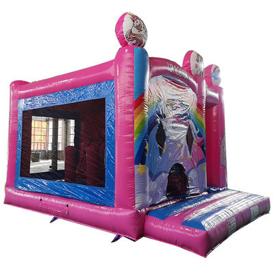 Bambini giocattoli gonfiabili festa castello rimbalzo saltare arcobaleno unicorno tema con scivolo asciutto