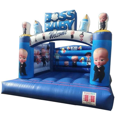 Blower Boss Baby Theme gonfiabile castello saltante buttafuori carino trampolino blu cartone animato