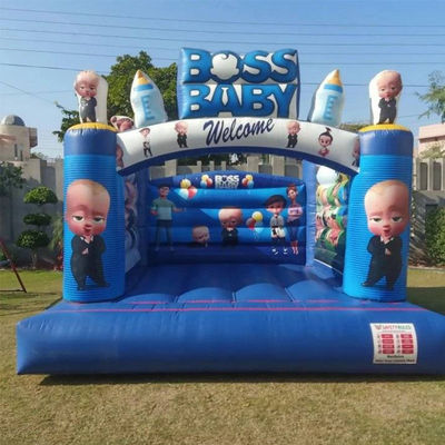 Blower Boss Baby Theme gonfiabile castello saltante buttafuori carino trampolino blu cartone animato