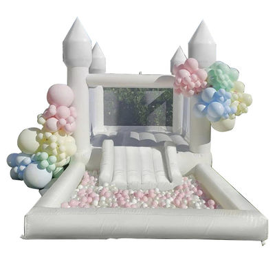 Letto per bambini piccoli su misura Castello bianco salta Pastello gonfiabile Castello salta con soffiatore