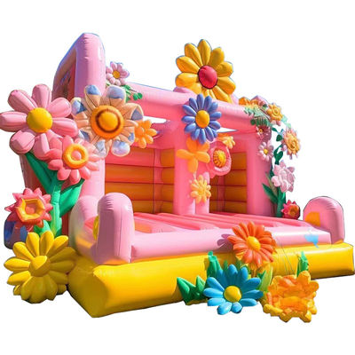 PORTABLE Attraente Nozze Trampolini gonfiabili 2024 Castello con fiori decorativi