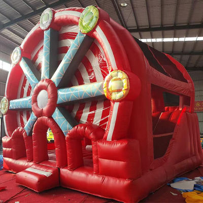 2024 19 piedi ruota panoramica rossa castello gonfiabile casa scivolo combo per la personalizzazione accettato
