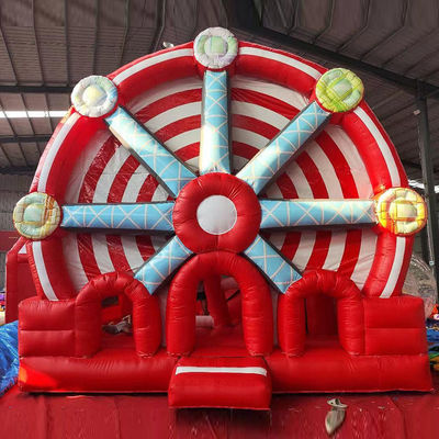 2024 19 piedi ruota panoramica rossa castello gonfiabile casa scivolo combo per la personalizzazione accettato