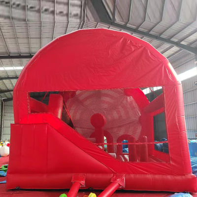 2024 19 piedi ruota panoramica rossa castello gonfiabile casa scivolo combo per la personalizzazione accettato