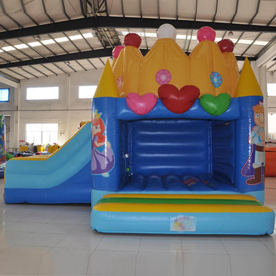 Festa di compleanno della principessa Castello gonfiabile con scivolo e telai in PVC da 0,55 mm