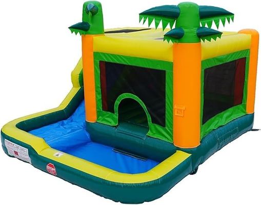 Casa gonfiabile in PVC tropicale con ripresa d'acqua piscina scivolo d'acqua Capacità massima 100-500 kg