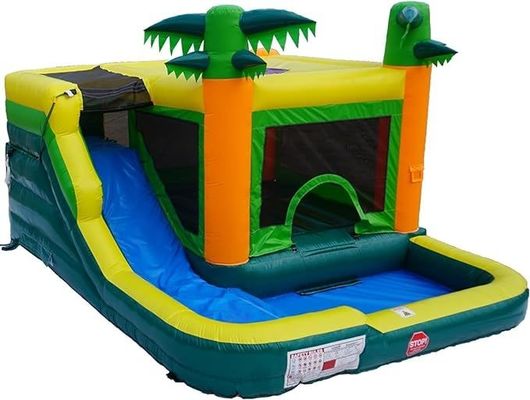 Casa gonfiabile in PVC tropicale con ripresa d'acqua piscina scivolo d'acqua Capacità massima 100-500 kg