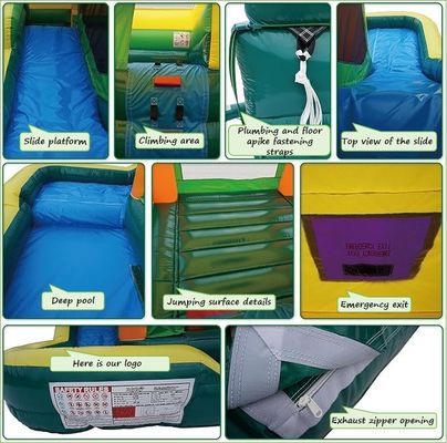 Casa gonfiabile in PVC tropicale con ripresa d'acqua piscina scivolo d'acqua Capacità massima 100-500 kg