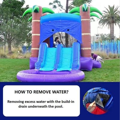 Scivolo d'acqua gonfiabile in PVC con anello da basket per bambini e adulti