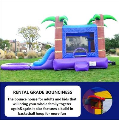 Scivolo d'acqua gonfiabile in PVC con anello da basket per bambini e adulti