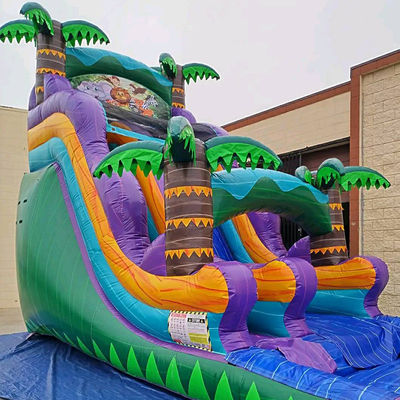 Castello gonfiabile della foresta pluviale con scivolo e scivolo in piscina Castello gonfiabile con acqua
