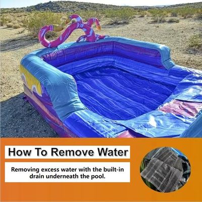 Scivolo ad acqua di grado commerciale gonfiabile con piscina di spruzzo colore e dimensioni personalizzati