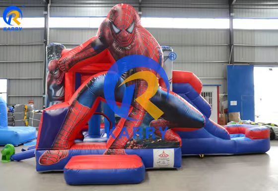 Spiderman Castle Slide Combo con piscina nel Commercial Inflatable Amusement Park