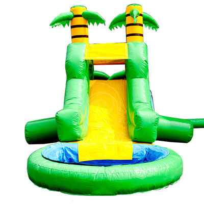 Slide idraulico gonfiabile da 25 piedi con piscina d'acqua e palma