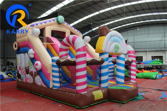 Partito Bouncer gonfiabile con diapositiva Commerciale Candy House tema doppio combo diapositiva
