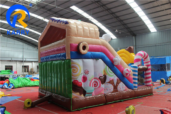 Partito Bouncer gonfiabile con diapositiva Commerciale Candy House tema doppio combo diapositiva