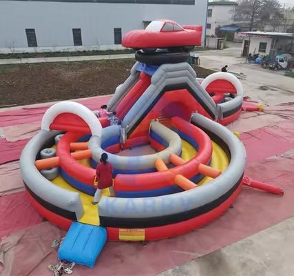 Corso di ostacoli gonfiabile per squadre con kit di scivolo e riparazione inclusi