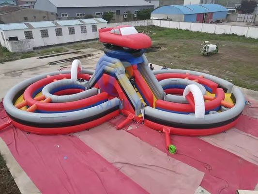 Corso di ostacoli gonfiabile per squadre con kit di scivolo e riparazione inclusi