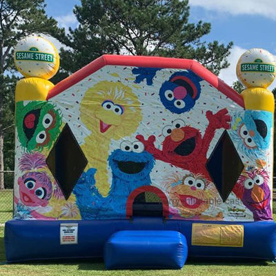 Parco giochi all'aria aperta Bouncer gonfiabile 13x13 Sesame Street Castello saltante per il divertimento dei bambini