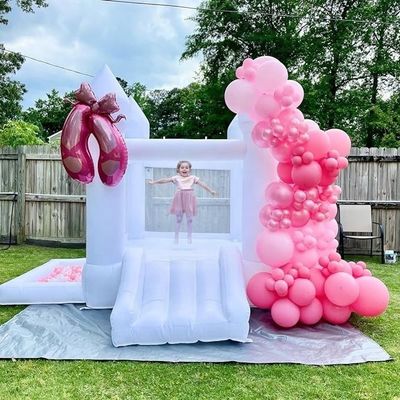 Casa o Impresa Castello gonfiabile bianco Trampolino da salto con opzioni personalizzabili
