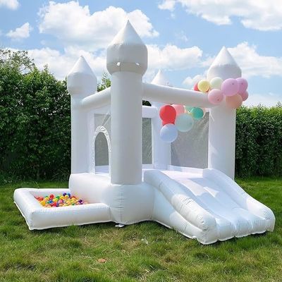 Casa o Impresa Castello gonfiabile bianco Trampolino da salto con opzioni personalizzabili