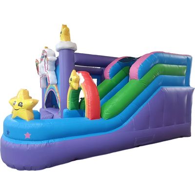 8-13 anni Gamma d'età Casa gonfiabile a rimbalzo con scivolo e design a cavallo arcobaleno