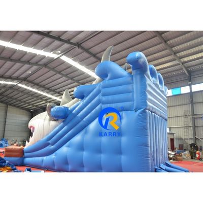 Slide d'acqua gonfiabile Big Shark personalizzato per piscina OEM Occasione commerciale