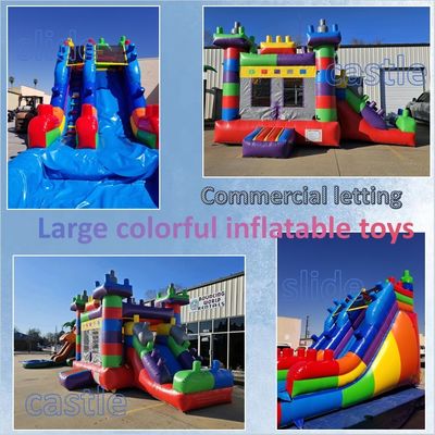Parco all'aperto Unisex commerciale Tetris colorato salto casa gonfiabile rimbalzo per bambini