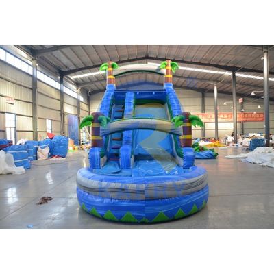 Blower di aria standard CE inclusa palma blu scivolo gonfiabile per divertimento dei bambini