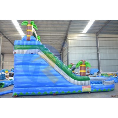 Blower di aria standard CE inclusa palma blu scivolo gonfiabile per divertimento dei bambini