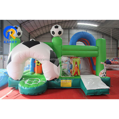 Salto scivolo e punteggio Combo PVC gonfiabile Bouncer House per gli appassionati di calcio unisex
