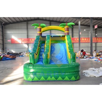 6*3 Dimensioni opzionali Fun Green Palm Tree Inflatabile Water Slide Combo Bounce House con piscina