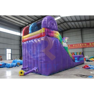 OEM accettato Mini Unicorn PVC Slide d'acqua gonfiabile con piscina e arrampicata