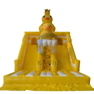 Unisex Piccola anatra gialla tema castello salto doppi scivoli per parco per bambini