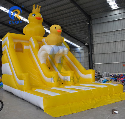 Unisex Piccola anatra gialla tema castello salto doppi scivoli per parco per bambini