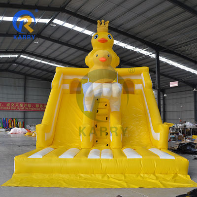 Unisex Piccola anatra gialla tema castello salto doppi scivoli per parco per bambini