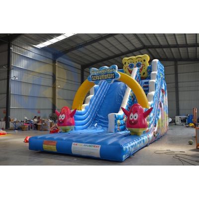 Personaggio di cartone animato preferito dai bambini Grande scivolo d'acqua gonfiabile blu per adulti