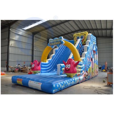 Personaggio di cartone animato preferito dai bambini Grande scivolo d'acqua gonfiabile blu per adulti