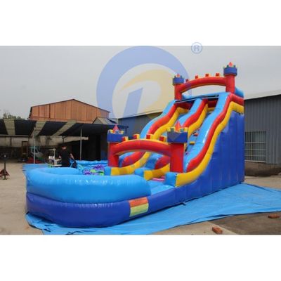 Indoor Red and Blue Kids Water Park Inflatabile Giochi Slide con Logo di stampa digitale
