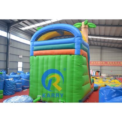 Colore personalizzato Grande castello rimbalzante combo con stampa digitale piscina e ripida scivolo