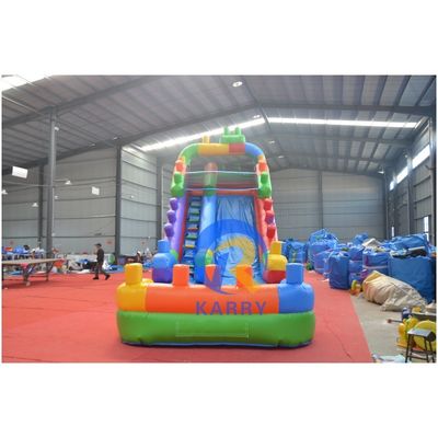 16' blocchi di costruzione bagnato/seco gonfiabile scivolo d'acqua casa rimbalzo combinazione per il gioco in famiglia