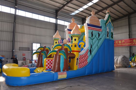 27FT Castello Principessa tematizzato scivoli d'acqua gonfiabili commerciali all'aperto asciutti per adulti
