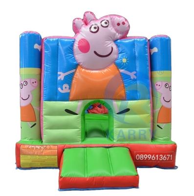 Promozione di eventi commerciali Slide a castello gonfiabile con bambini Cartoni animati Porco casa rimbalzo