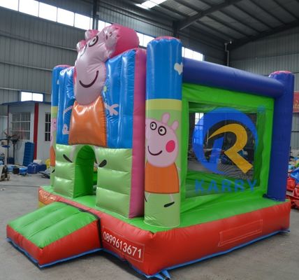 Promozione di eventi commerciali Slide a castello gonfiabile con bambini Cartoni animati Porco casa rimbalzo